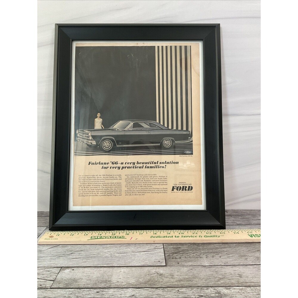1966 FORD FAIRLANE 500 Convertible Vintage 10” x 13” Print Ads